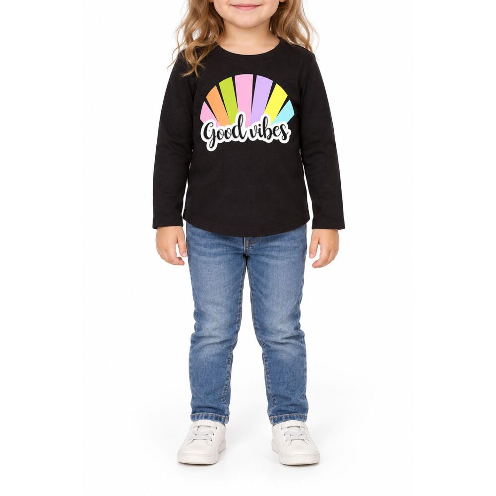 👉🏻 FREE ADD ON 👈 Garanimals Girls’ “Good Vibes” Rainbow Long Sleeve | 3T